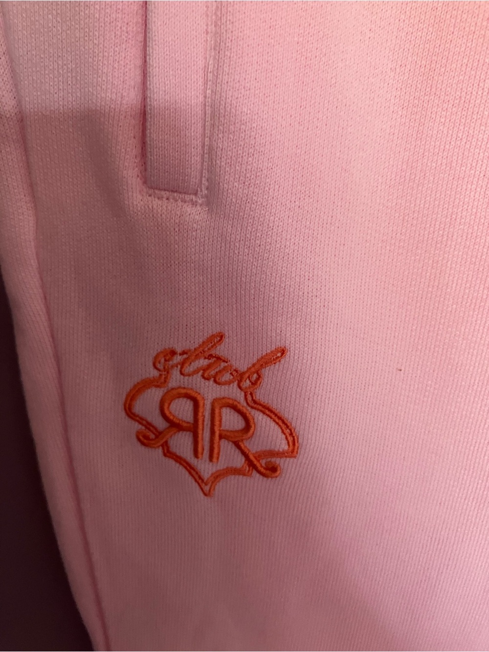 Roller Rabbit Pink Sweatpants with Orange Logo - Picture 2 of 4